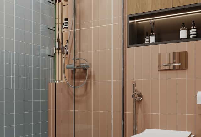 Фотографии помещений в стиле современной классики. Песня в стиле кантри. Дизайн и ремонт квартиры 53м2 ЖК Вдохновение. Санузел, фото 05.