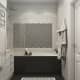 Ванная с чёрной квадратной плиткой. Дизайн и ремонт квартиры в ЖК «Юнион Парк» — Строгое созвучие. Фото 031