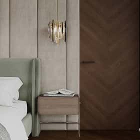 Высокие отношения. Дизайн и ремонт загородного дома 195м2 в КП Лесная поляна в современном стиле. 2 этаж Мастер-спальня, фото 04