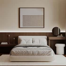 Высокие отношения. Дизайн и ремонт загородного дома 195м2 в КП Лесная поляна в современном стиле. 2 этаж Спальня