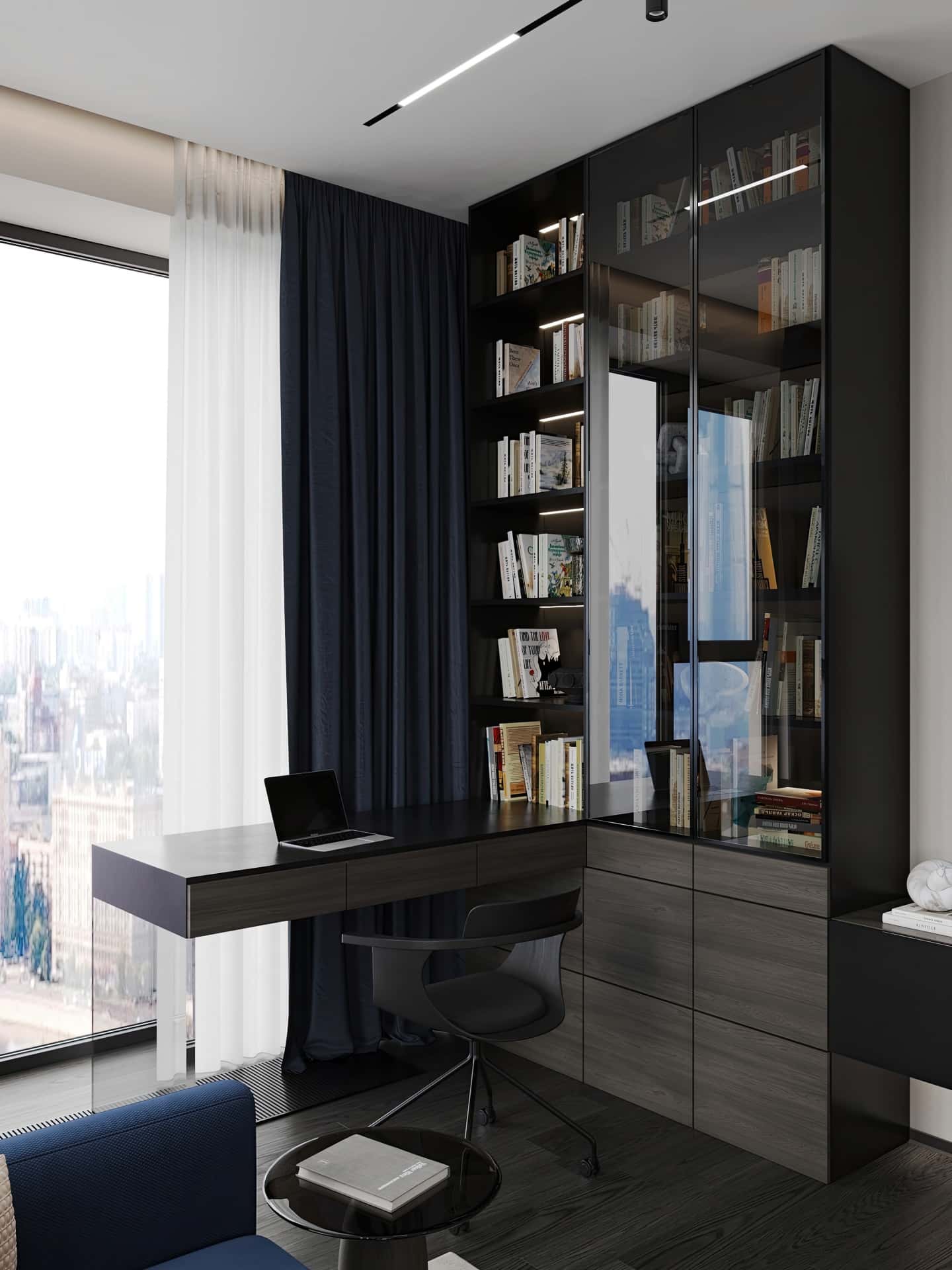 Дизайн и ремонт квартиры в ЖК Will Towers — Свет и цвет, 105 м2. Кабинет, фото 2