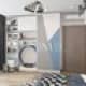 Компактная душевая кабина отлично вписывается в интерьер ванной комнаты мальчиков. Дизайн и ремонт квартиры в ЖК «Испанские кварталы» — Семейные драгоценности. Фото 021