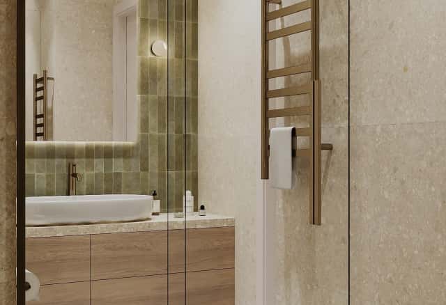 Фотографии санузлов. В ожидании чуда. Дизайн и ремонт квартиры 84м2 ЖК Shagal в современном стиле. Мастер-санузел, фото 03.