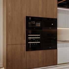 Современная роскошь. Дизайн и ремонт квартиры 111м2 ЖК Павелецкая сити в современном стиле. Кухня-столовая, фото 04