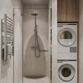 Растим чемпиона. Дизайн и ремонт квартиры 80м2 ЖК Ивантеевка 2020 в современном стиле. Душевая, фото 01