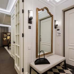 Американская классика. Дизайн и ремонт квартиры 119м2 ЖК Диалог в американском классическом стиле. Прихожая и холл, фото 08