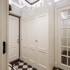 Американская классика. Дизайн и ремонт квартиры 119м2 ЖК Диалог в американском классическом стиле. Прихожая и холл, фото 06