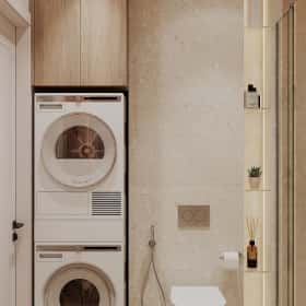 В ожидании чуда. Дизайн и ремонт квартиры 84м2 ЖК Shagal в современном стиле. Гостевой санузел, фото 01