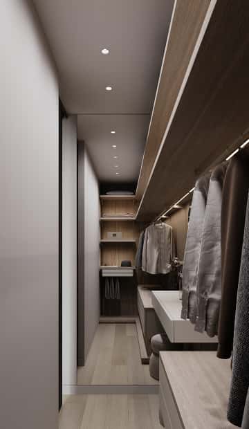 Гармония перемен. Дизайн и ремонт квартиры 66м2 ЖК Зорге 9 в стиле минимализм. Гардеробная, фото 03