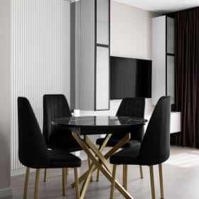 Деликатная классика. Дизайн и ремонт квартиры 65м2 в ЖК Кронштадтский 9 в современном классическом стиле. Кухня-гостиная, фото 03