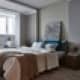 Ванная комната выполнена из мрамора с серыми прожилками. Дизайн и ремонт квартиры в ЖК «Альбатрос» — Литературный минимализм. Фото 016