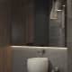 Ванная комната с ванной около панорамного зеркала. Дизайн и ремонт квартиры в ЖК «Крылатские холмы» — Гармония формы. Фото 0166