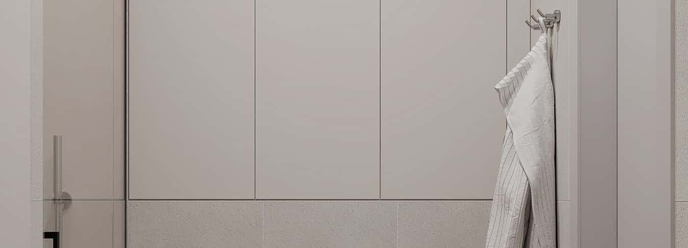 Фотографии квартир. Скандинавский акцент. Дизайн и ремонт квартиры 95м2 ЖК Садовые кварталы в современном стиле. Гостевой санузел, фото 01.