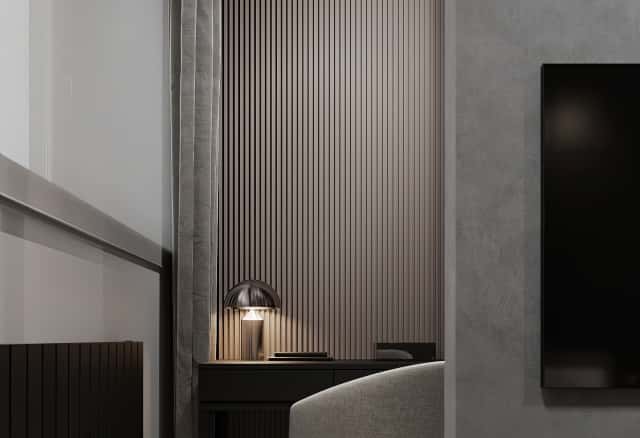 Фотографии домов. Изысканный монохром. Дизайн и ремонт таунхауса 164м2 в КП Бристоль в неоклассическом стиле. 1 этаж Гостевая, фото 03.