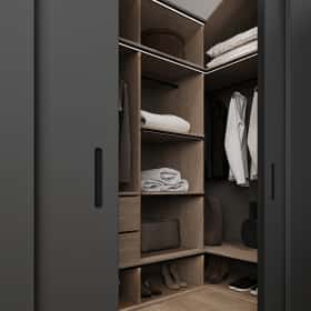 Изысканный монохром. Дизайн и ремонт таунхауса 164м2 в КП Бристоль в неоклассическом стиле. 2 этаж Спальня, фото 02