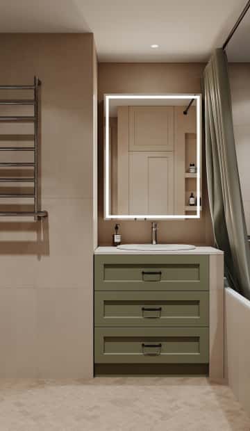 Квартира с мезонином. Дизайн и ремонт квартиры 89м2 ЖК Джаз в современном. Ванная