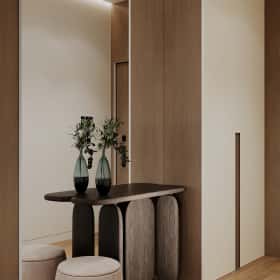 Объятия моря. Дизайн и ремонт квартиры 91м2 ЖК Событие в современном эко-стиле. Прихожая, фото 01