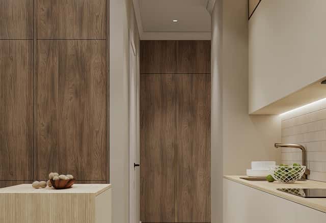 Фотографии кухонь-гостиных. В ожидании чуда. Дизайн и ремонт квартиры 84м2 ЖК Shagal в современном стиле. Кухня-гостиная, фото 06.