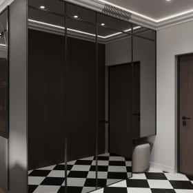 Новелла на французском. Дизайн и ремонт квартиры 67м2 в ЖК Зиларт в современном стиле с элементами французской классики. Прихожая