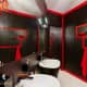 Сочетание изумрудной, оранжевой и зеленой плитки в ванной комнате с мелкими деталями. Дизайн и ремонт квартиры на ул.Талалихина — Разноцветное решение. Фото 038