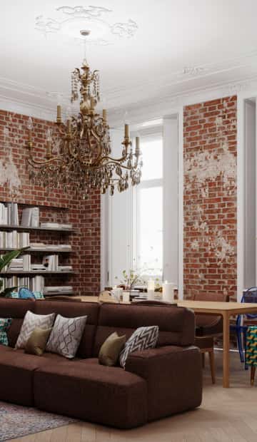 Нишу в стене использовали для книжных полок