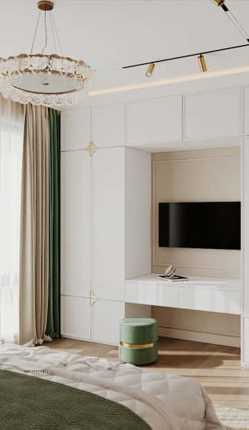 Современная роскошь. Дизайн и ремонт квартиры 111м2 ЖК Павелецкая сити в современном стиле. Спальня папы, фото 03