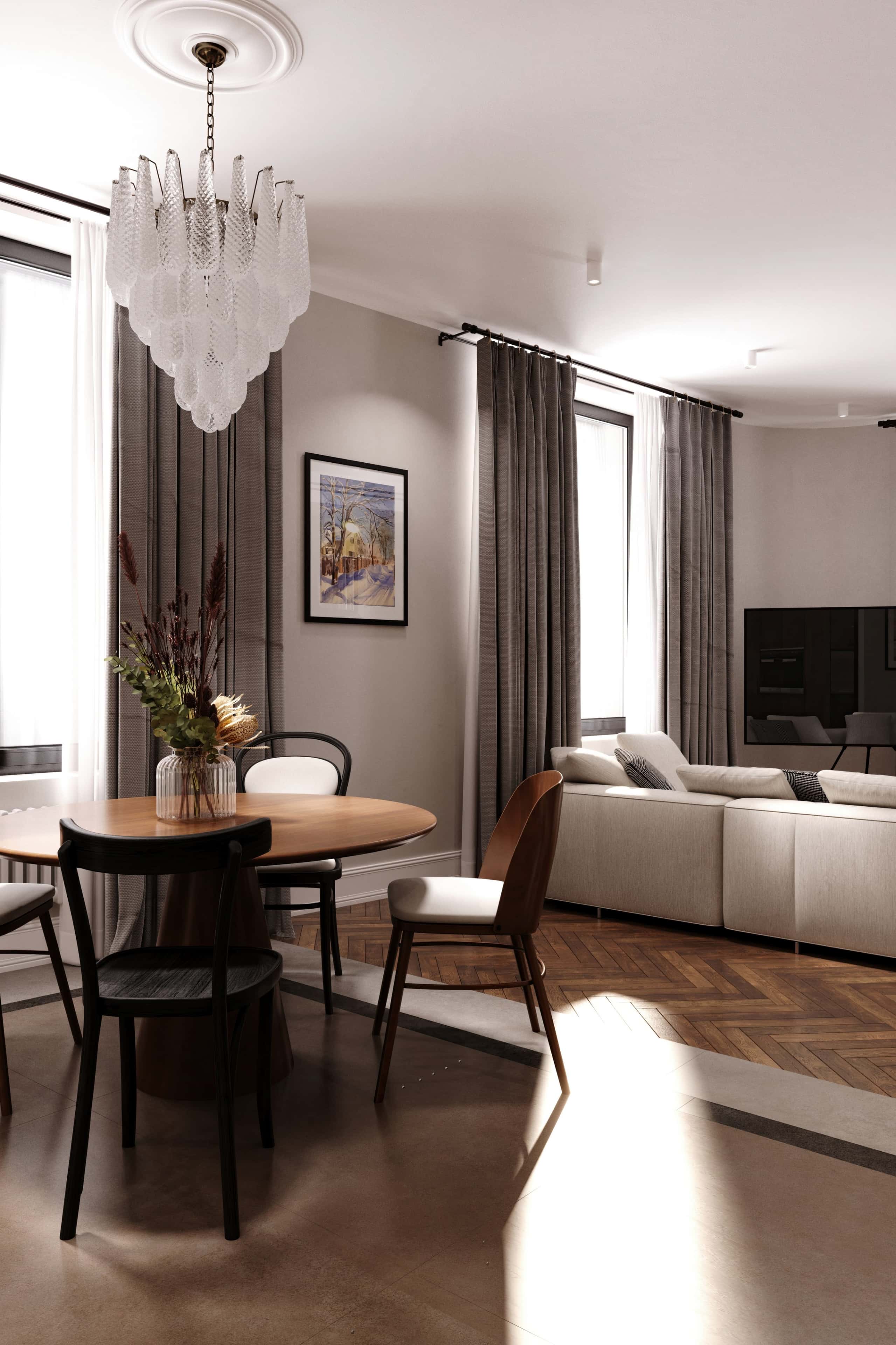 Оформление интерьера кухни-гостиной. Фото № 80979.