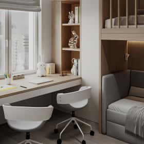 Тёплая гармония. Дизайн и ремонт квартиры 69м2 ЖК Большая семерка в современном стиле. Детская, фото 02