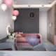 Детская спальня с двумя кроватями в нежных розово-берюзовых тонах. Дизайн и ремонт квартиры в ЖК «Родной Город» — Природа и солнце. Фото 027