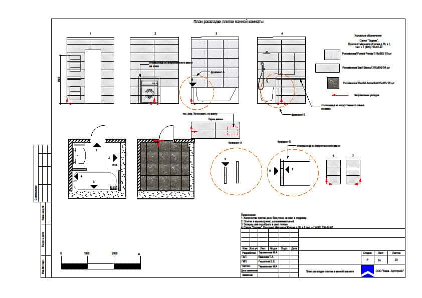 14 План раскладки плитки ванной комнаты. Дизайн и ремонт квартиры в ЖК ...