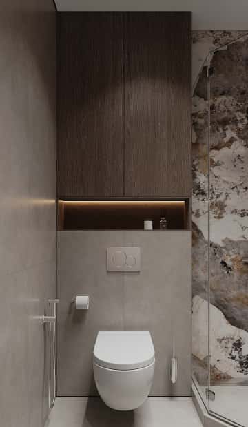 Со вкусом кофе. Дизайн и ремонт квартиры 120м2 в ЖК iLove в современном стиле. Душевая, фото 02