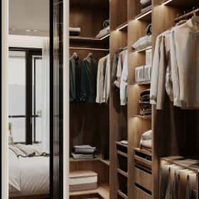 В ожидании чуда. Дизайн и ремонт квартиры 84м2 ЖК Shagal в современном стиле. Гардеробная