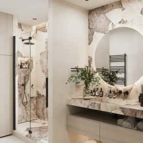 Утончённая простота. Дизайн и ремонт квартиры 123м2 ЖК Джаз в стиле современный минимализм. Санузел 1, фото 03