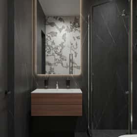 Свет и цвет. Дизайн и ремонт квартиры 105м2 в ЖК Will Towers в современном стиле. Душевая, фото 01