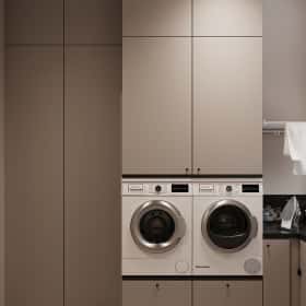 Очарование природы. Дизайн и ремонт загородного дома 116м2 в КП Британика в современном стиле. 1 этаж Постирочная, фото 01