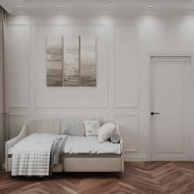 Вариации классики. Дизайн и ремонт дома 177м2 КП Лесная симфония в американском стиле. 2 этаж Гостевая, фото 02