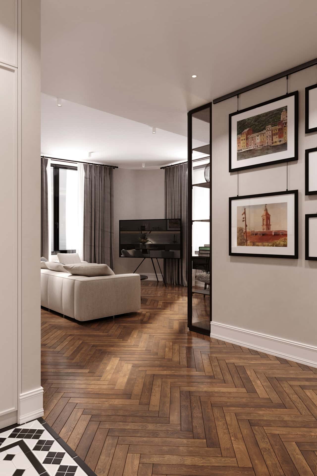 Дизайн и ремонт квартиры в ЖК Врубеля 4 — Дух Монмартра, 101 м2. Прихожая, фото 10