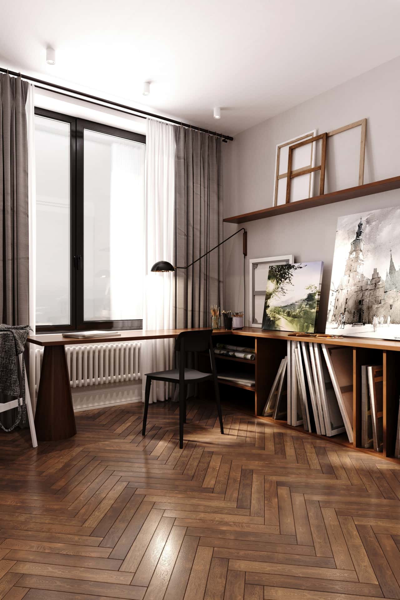 Дизайн и ремонт квартиры в ЖК Врубеля 4 — Дух Монмартра, 101 м2. Мастерская, фото 5