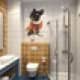 Геометрические рисунки на стенах отлично дополняют ванную комнату. Дизайн и ремонт квартиры в ЖК «Испанские кварталы» — Семейные драгоценности. Фото 037