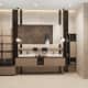 Чёрный стол для встроенной столовой. Дизайн и ремонт квартиры в ЖК «Резиденция Монэ» — Шоколадное настроение. Фото 021