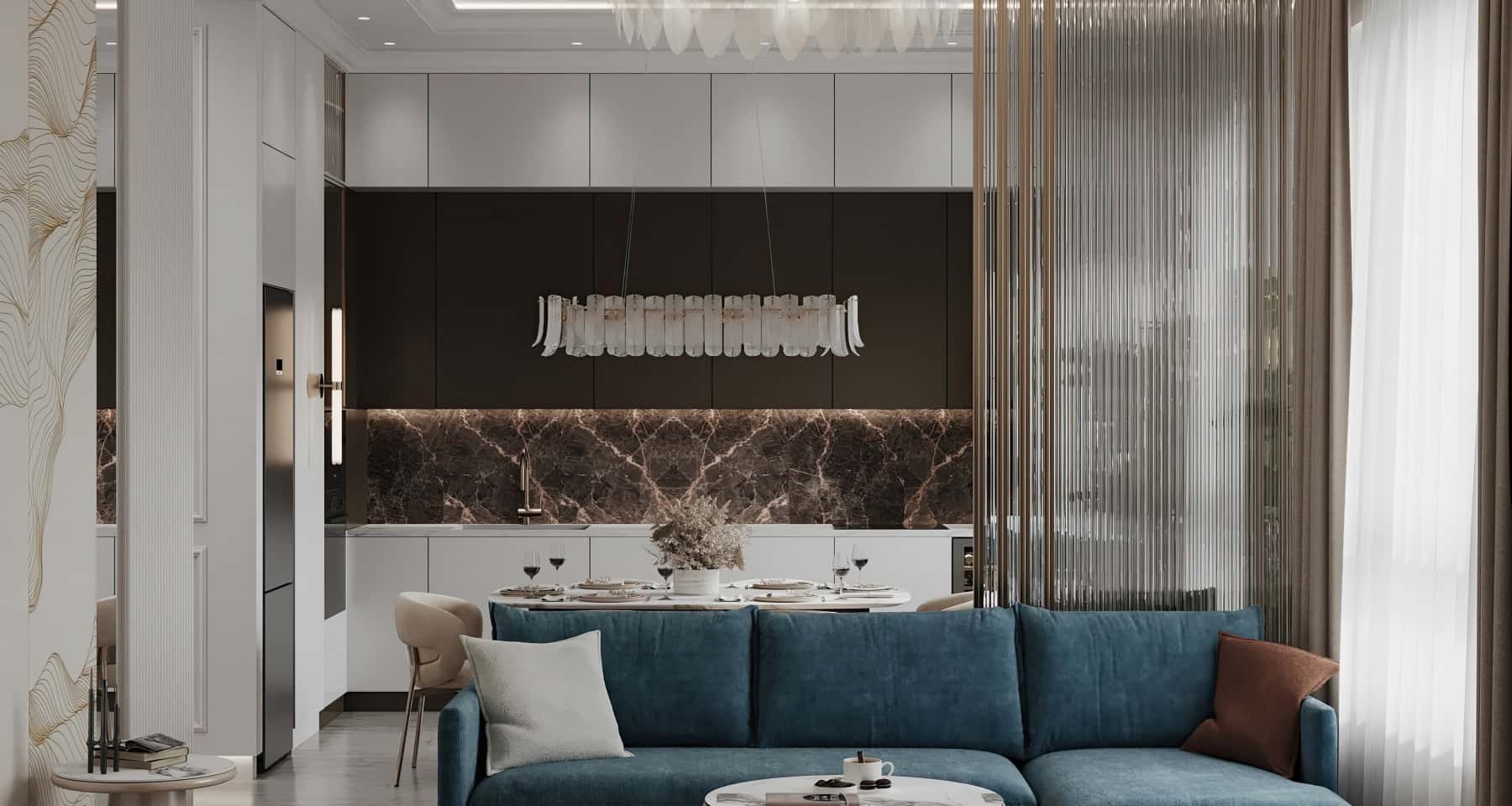 Дизайн и ремонт трехкомнатной квартиры 88 м²