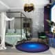 Прямоугольная ванная белого цвета современного стиля. Дизайн и ремонт квартиры в Павшино — Космическое путешествие. Фото 017