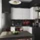 Современная кухня выполненная в черно-белых тонах. Дизайн и ремонт квартиры в ЖК «Ривер Парк» — Брутальный Нью-Йорк. Фото 022