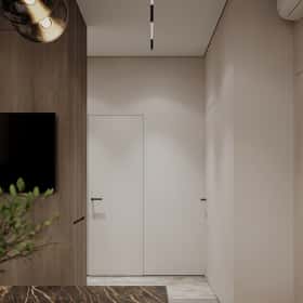 Тёплая гармония. Дизайн и ремонт квартиры 69м2 ЖК Большая семерка в современном стиле. Кухня-гостиная, фото 04