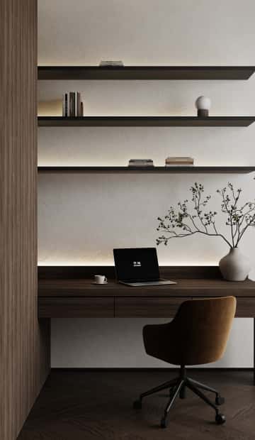 Натуральная палитра. Дизайн и ремонт квартиры 84м2 ЖК Shagal в современном стиле. Кабинет, фото 03