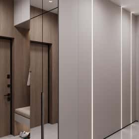 Фотографии помещений в современном стиле. Ода современности. Дизайн и ремонт квартиры 63м2 ЖК Рассказово в современном стиле. Прихожая и коридор, фото 04.