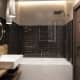 Чёрно-белая мозаика в виде боксёра для современной ванной комнаты. Дизайн и ремонт квартиры в ЖК «Маршала Захарова» — Скромное обаяние. Фото 023