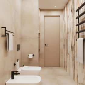 Утончённая простота. Дизайн и ремонт квартиры 123м2 ЖК Джаз в стиле современный минимализм. Санузел 2, фото 05