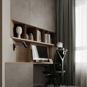 Воспоминания о море. Дизайн и ремонт квартиры 90м2 в ЖК Остров в современном стиле. Кабинет