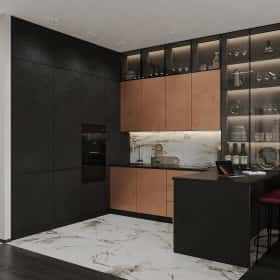 Свет и цвет. Дизайн и ремонт квартиры 105м2 в ЖК Will Towers в современном стиле. Кухня-столовая, фото 01